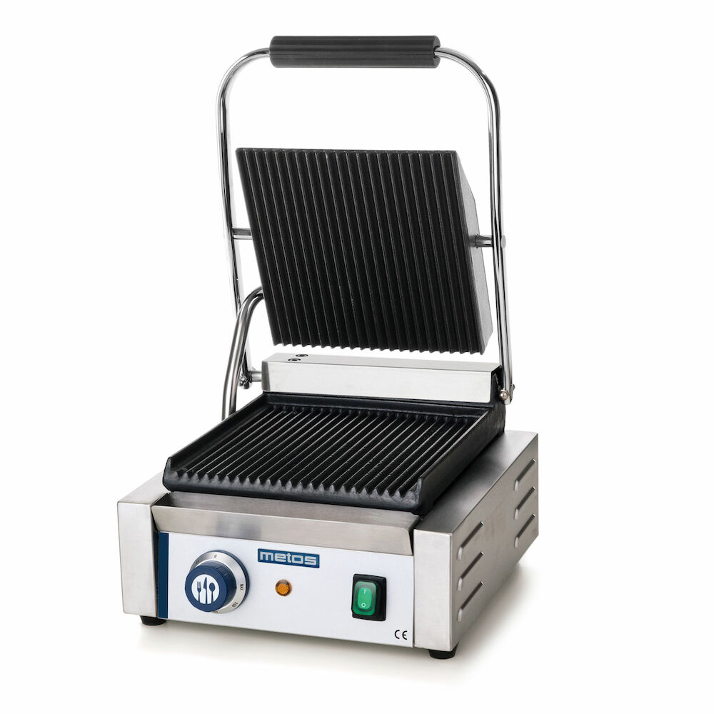 Panini grill Metos 220x230 mm räfflad, singel