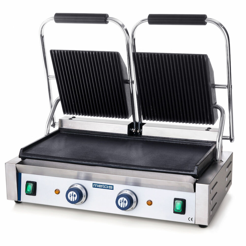 Panini grill Metos 475x230 smooth/ribbed, double