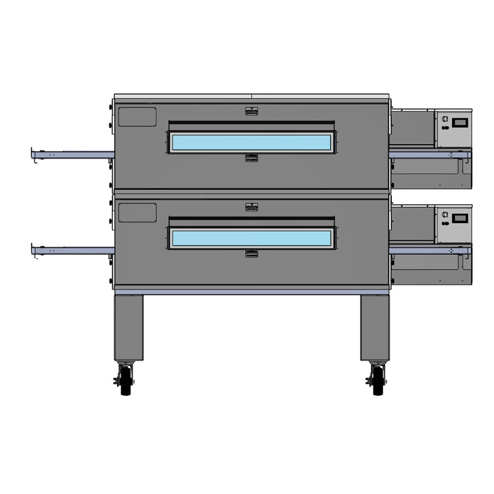Conveyor oven Metos EDGE2440E-2-G2 double chamber and stand with wheels