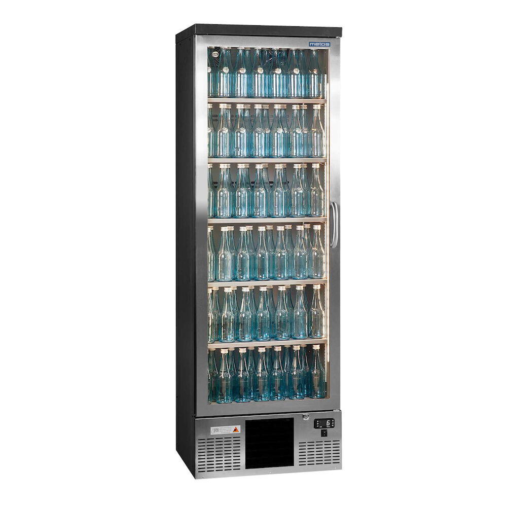 Kylskåp med glasdörr Metos Maxiglass MG3/300LGCS, vänsterhängd dörr