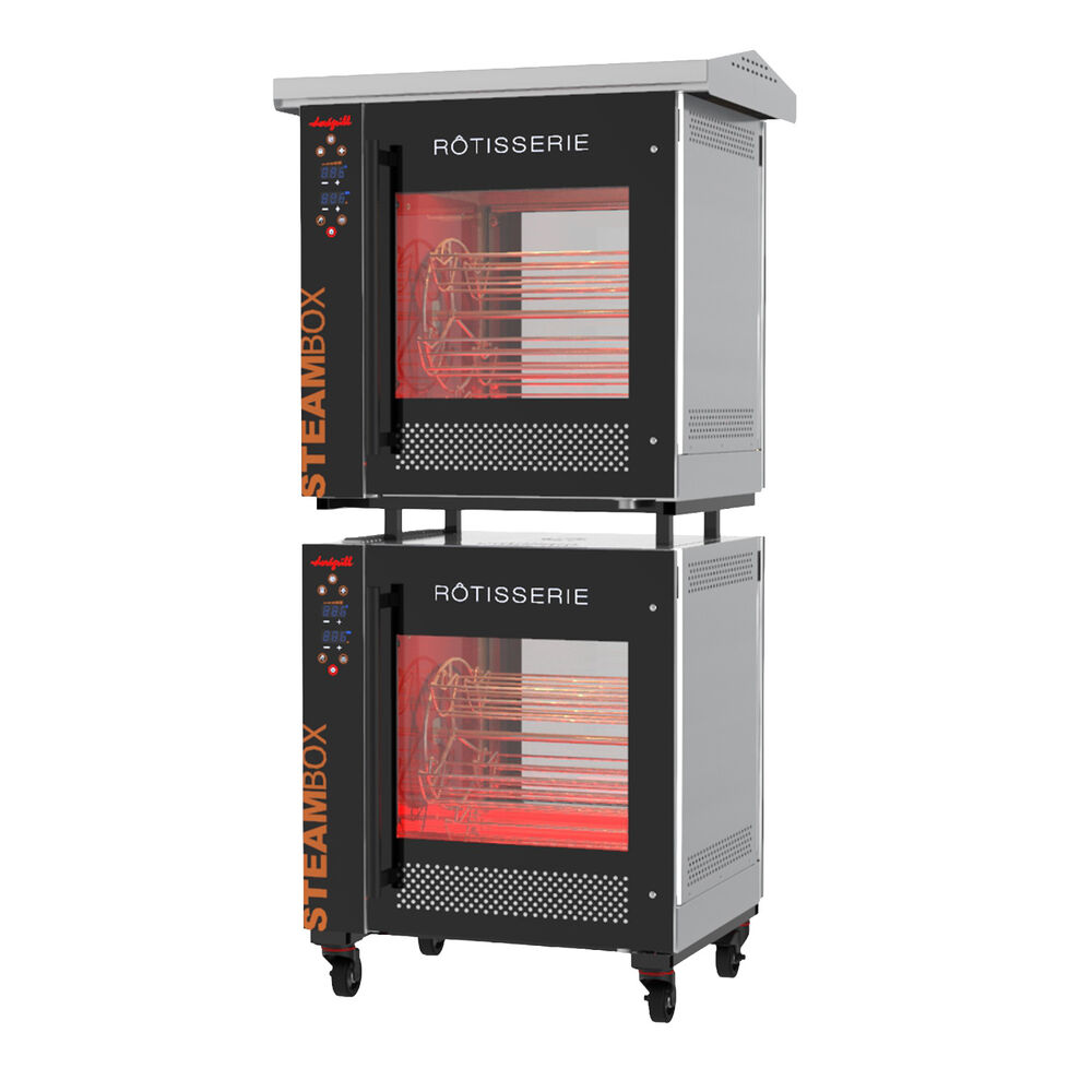 Rotisserie grills on top of each other Metos Steambox Double