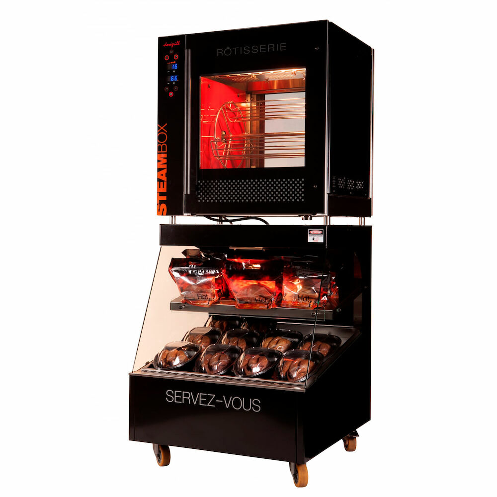 Rotisserie-grilli Metos Steambox + lasikko V85LS