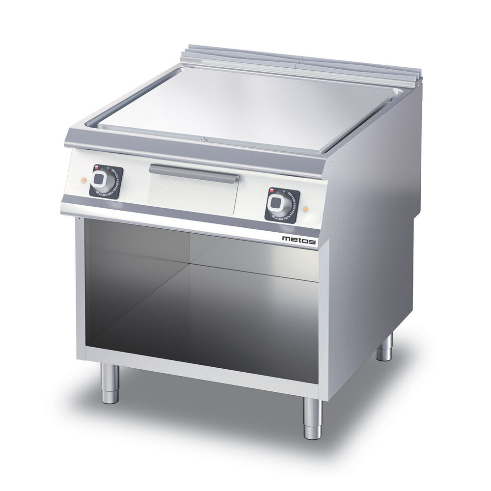Griddle smooth Metos Diamante D74/25SFTEA with open cupboard