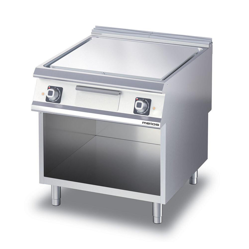 Griddle chrome/smooth Metos Diamante D74/25SFTEC with open cupboard