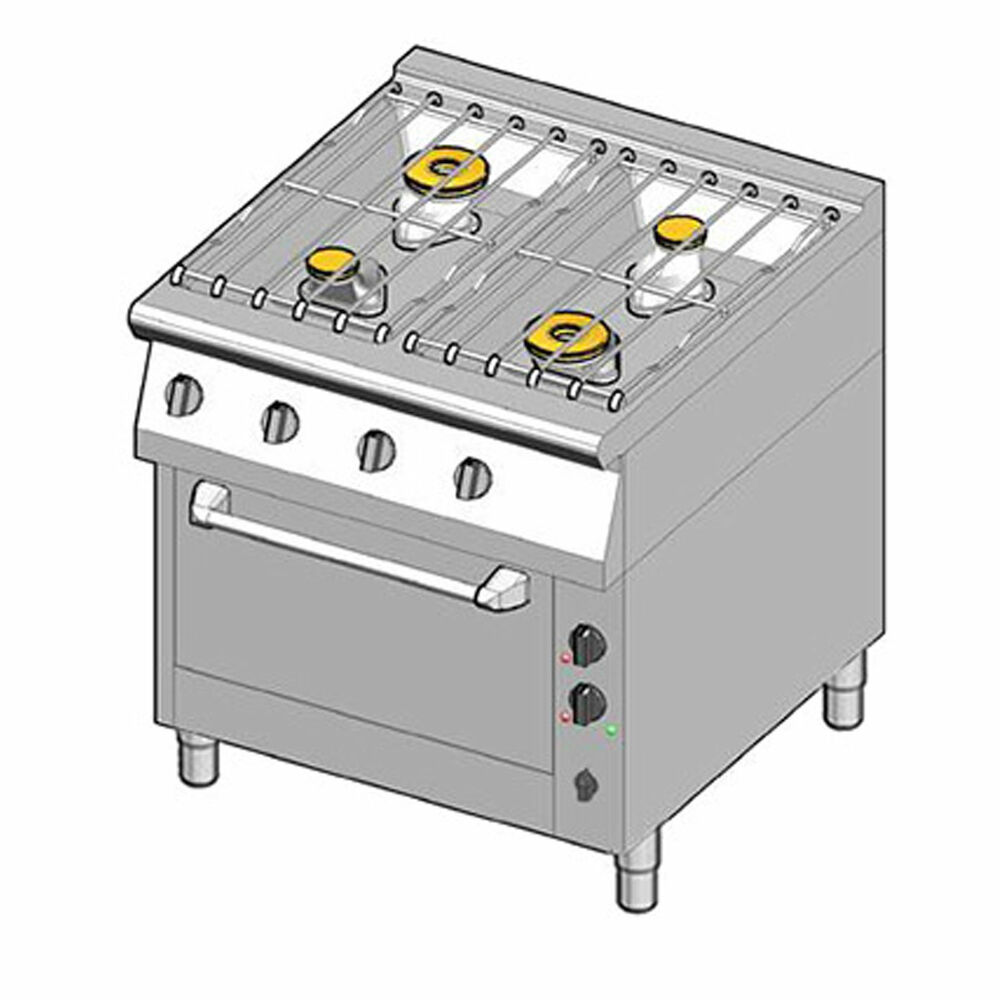 Gas range with electric oven Metos 8GHUBE/80