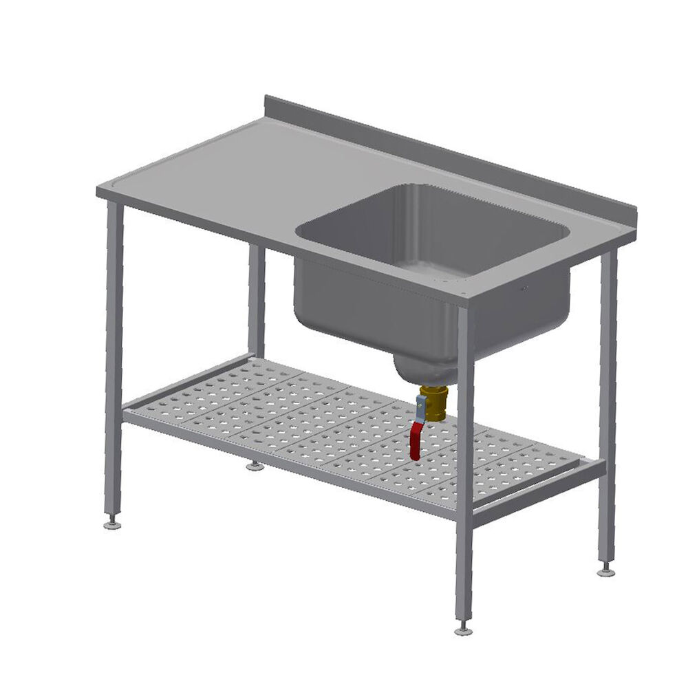 Pesupöytä Metos Neo 1200x650 allas oikealla