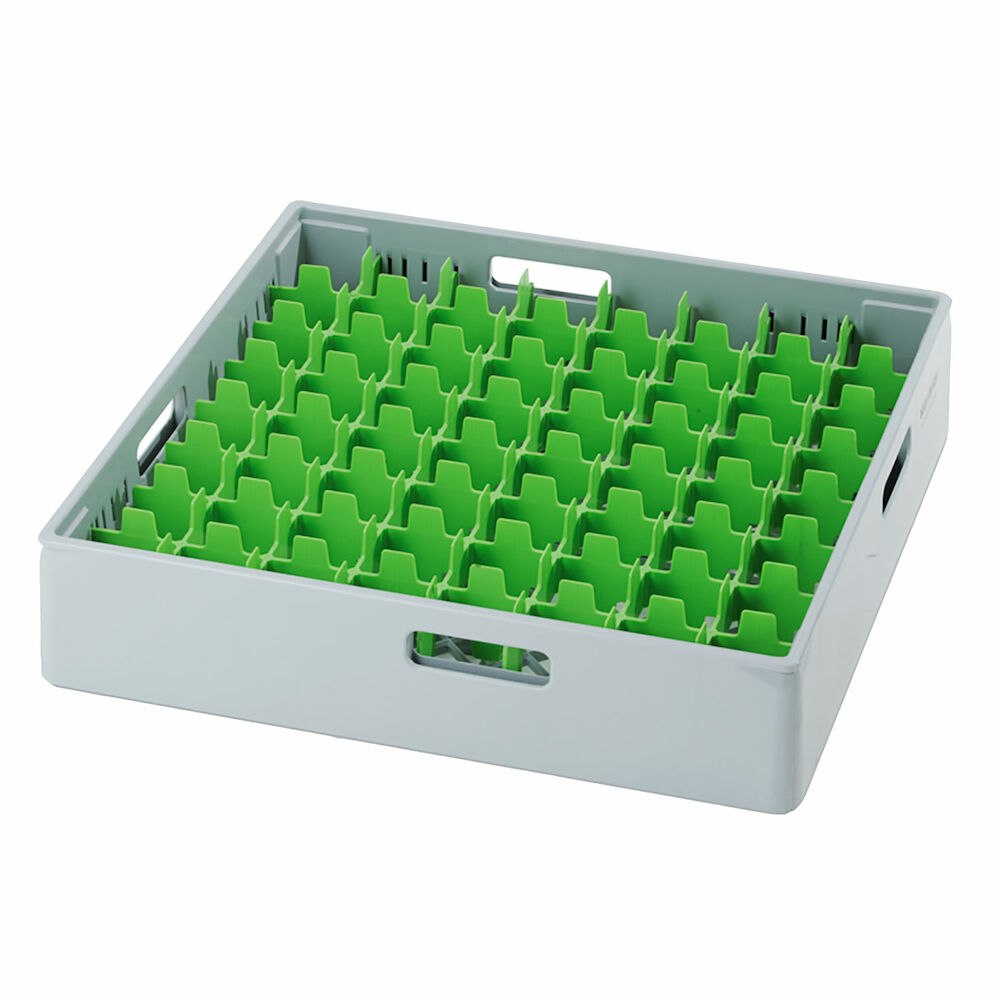 Grey compartment basket Metos with green compartment for 64