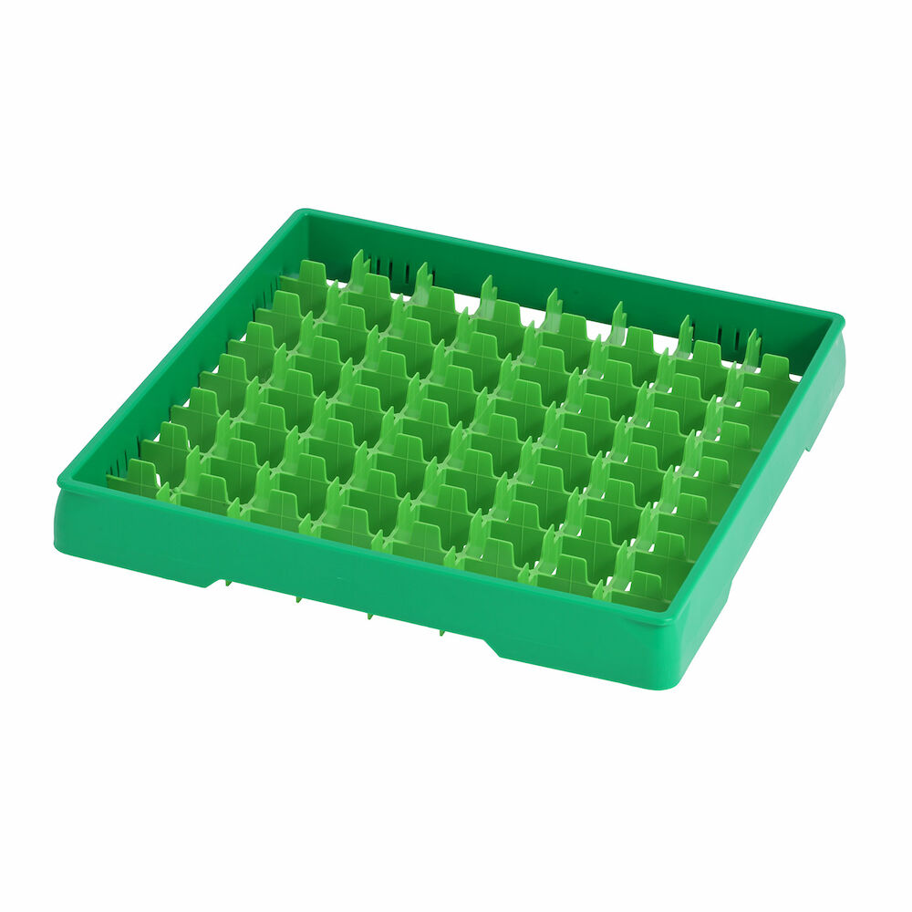 Green heightening frame with green divider Metos