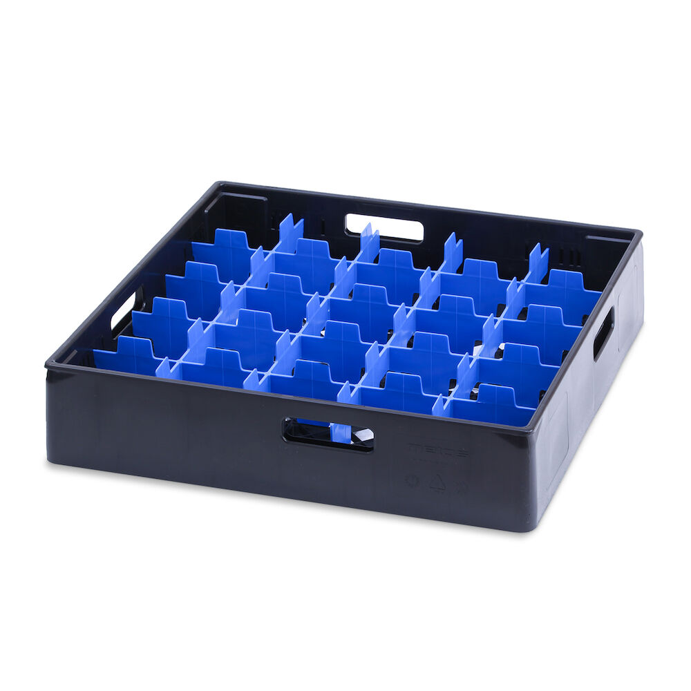 Black compartment basket Metos with blue compartment for 25