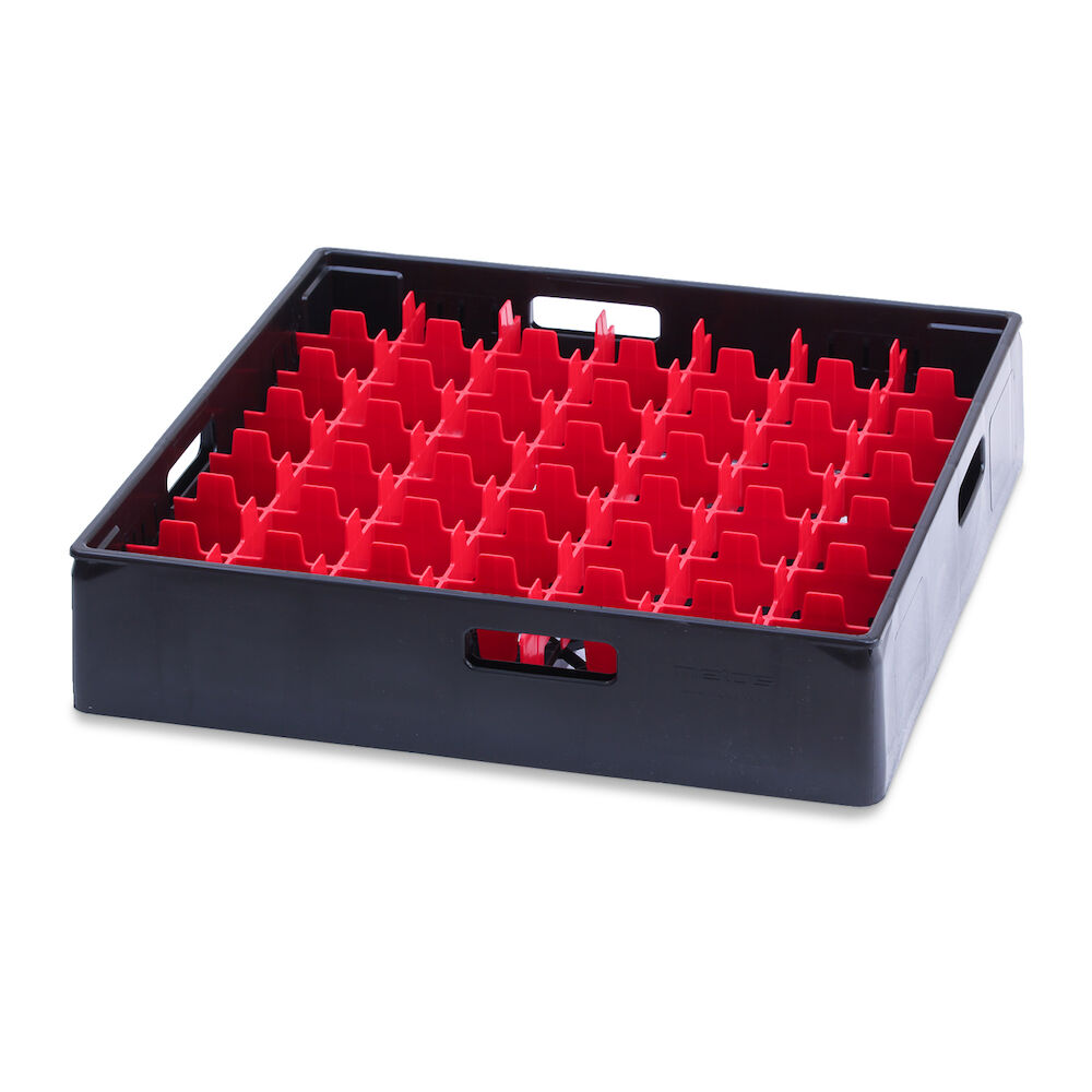 Black compartment basket Metos with red compartment for 49 x