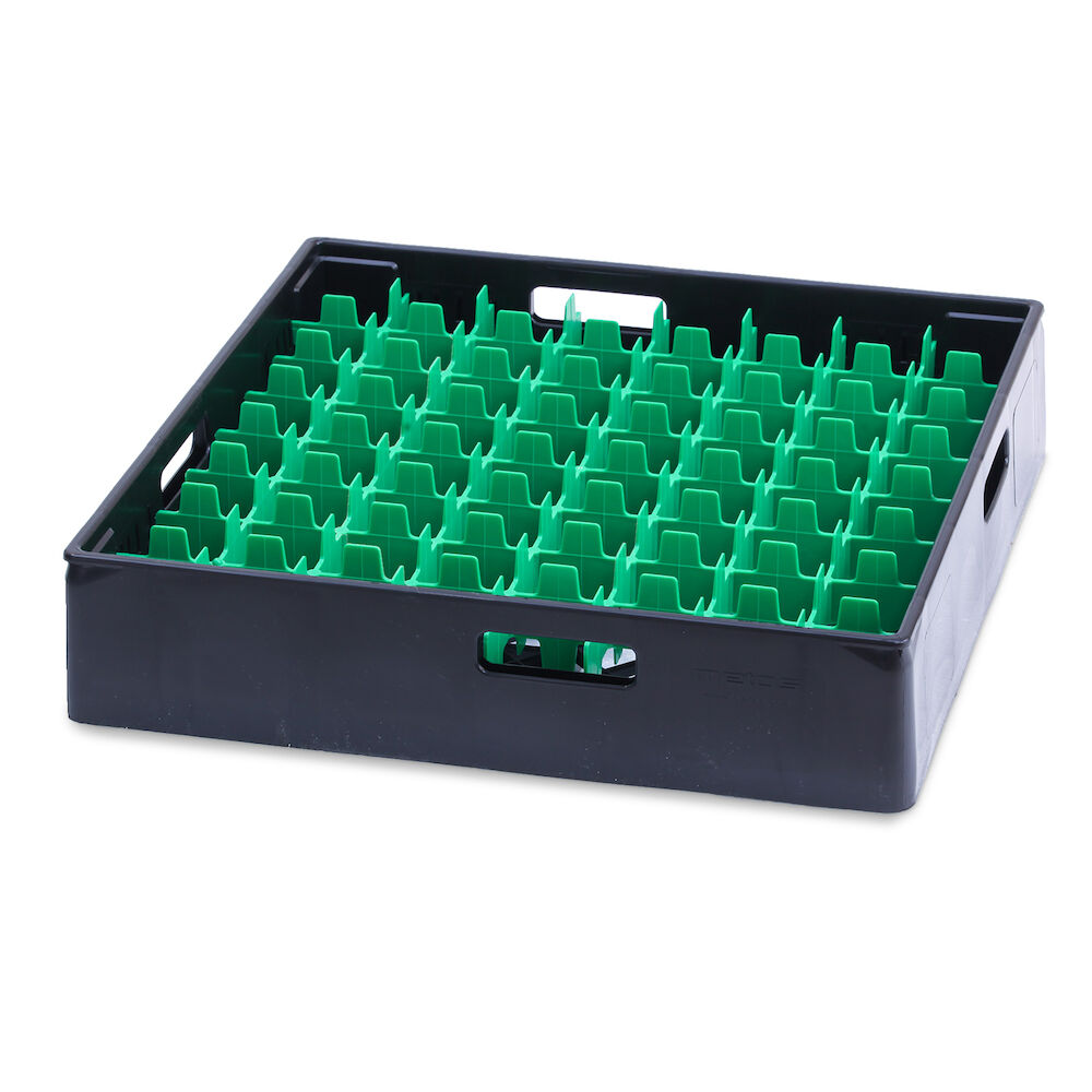 Black compartment basket Metos with green compartment for 64