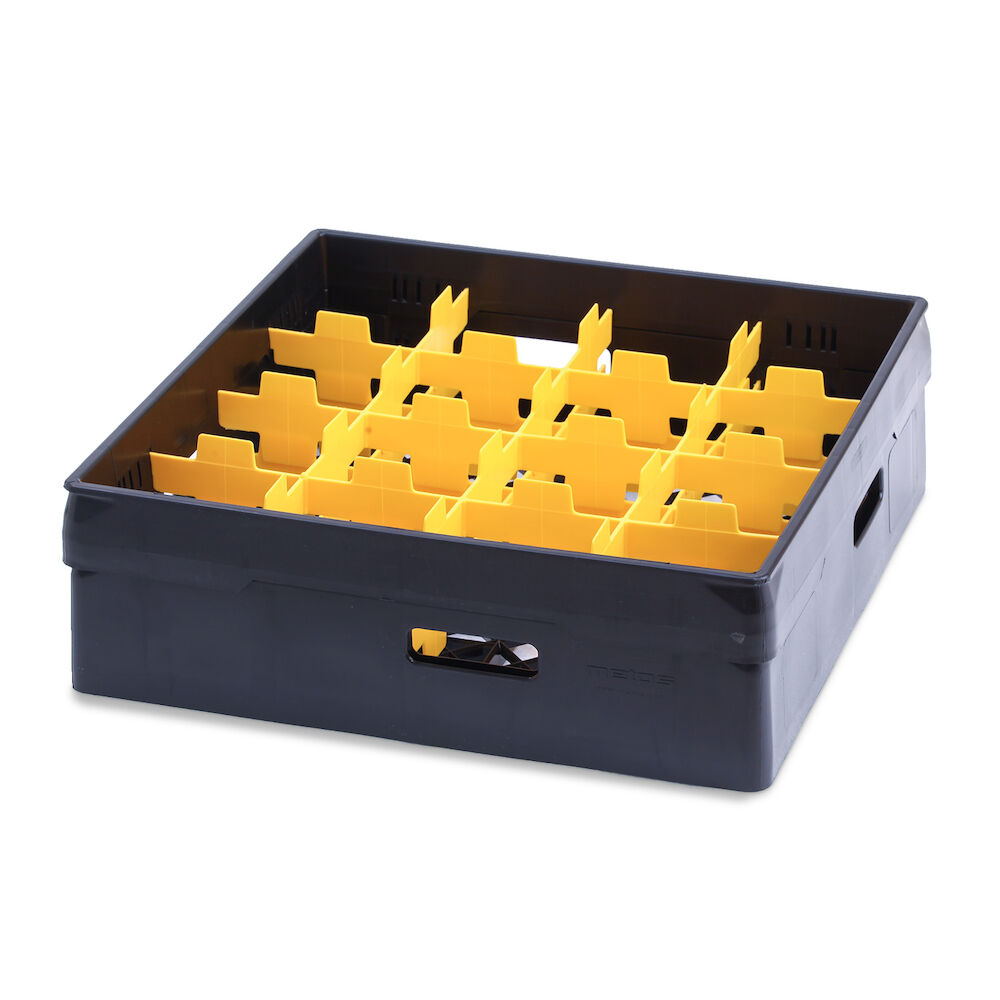 Black compartment basket Metos with yellow compartment for 1