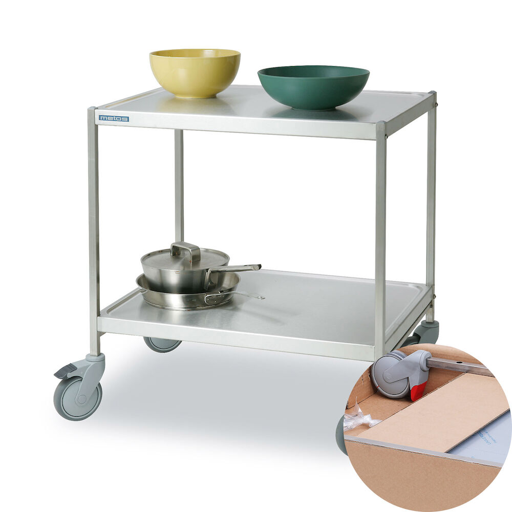 Service trolley Metos SET-75WH/2 Flat Pack, 2 tiers, without hand