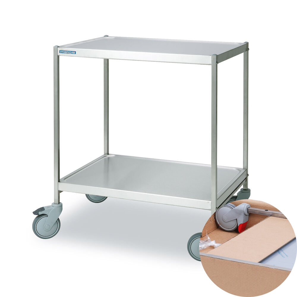 Service trolley Metos SET-75WH/2high Flat Pack, 2 tiers, without