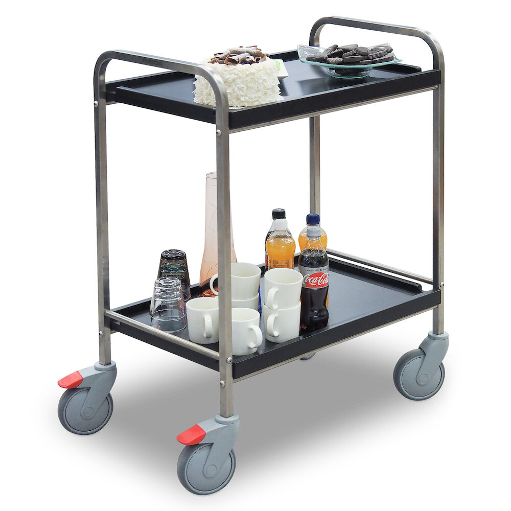 Serving trolley Metos SET-70/2 Flat Pack wooden black